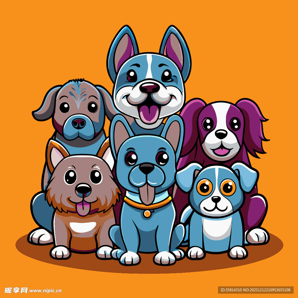 可爱狗狗们的欢乐聚会