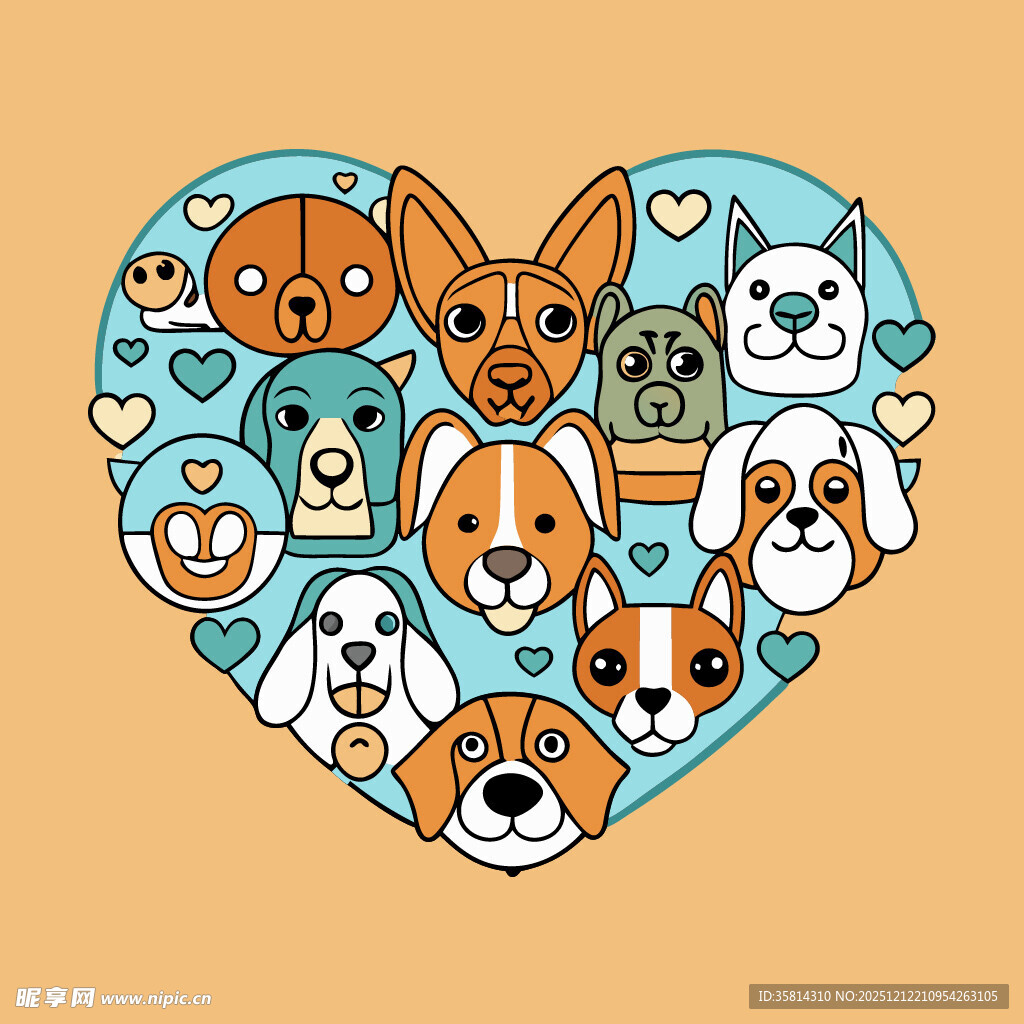 心形狗狗头像集合