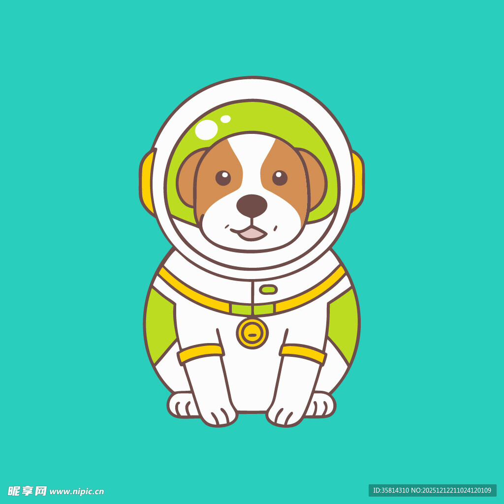 宇航服小狗插画