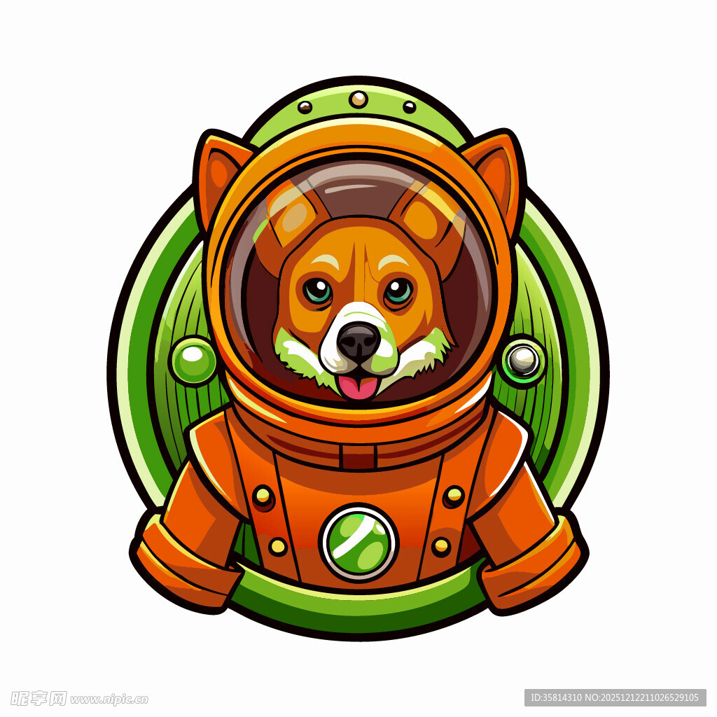 宇航装小狗卡通形象