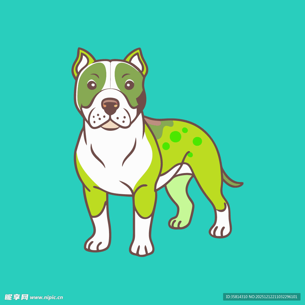 斑点花纹的可爱斗牛犬