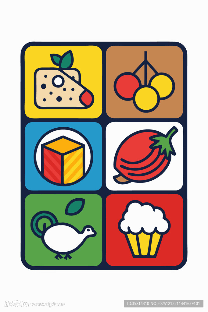 多彩食物图标集合