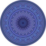 蓝色曼陀罗花纹圆形图案