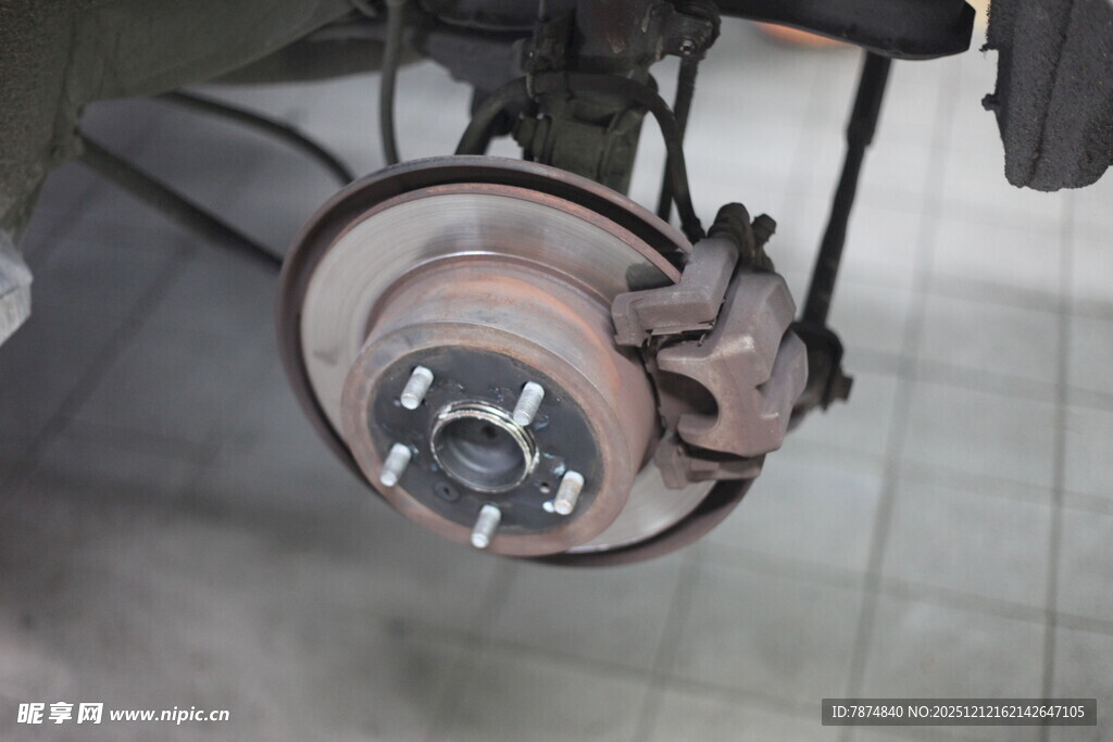 汽车刹车系统部件特写