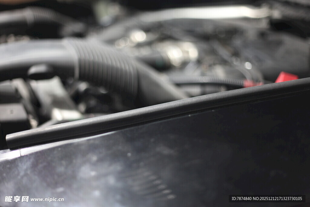 汽车发动机部件特写
