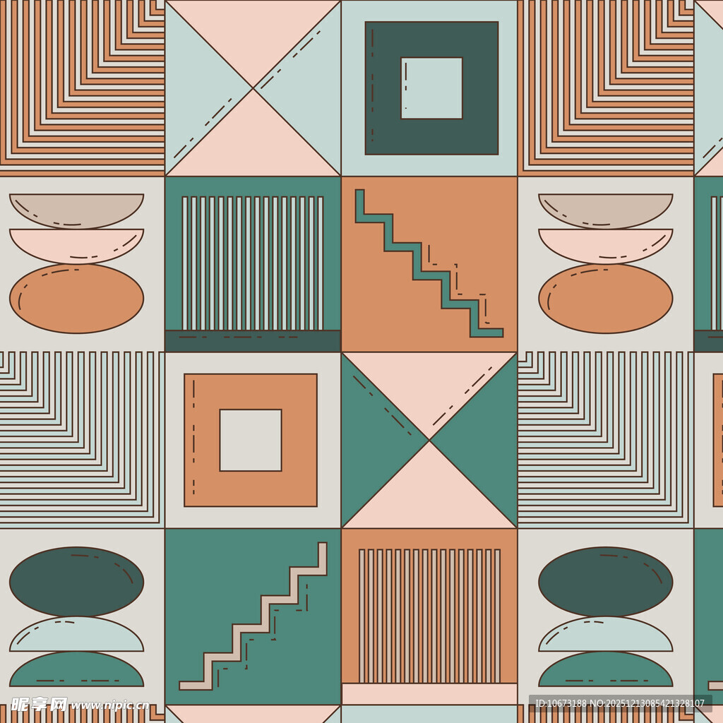 几何图案拼接装饰背景图