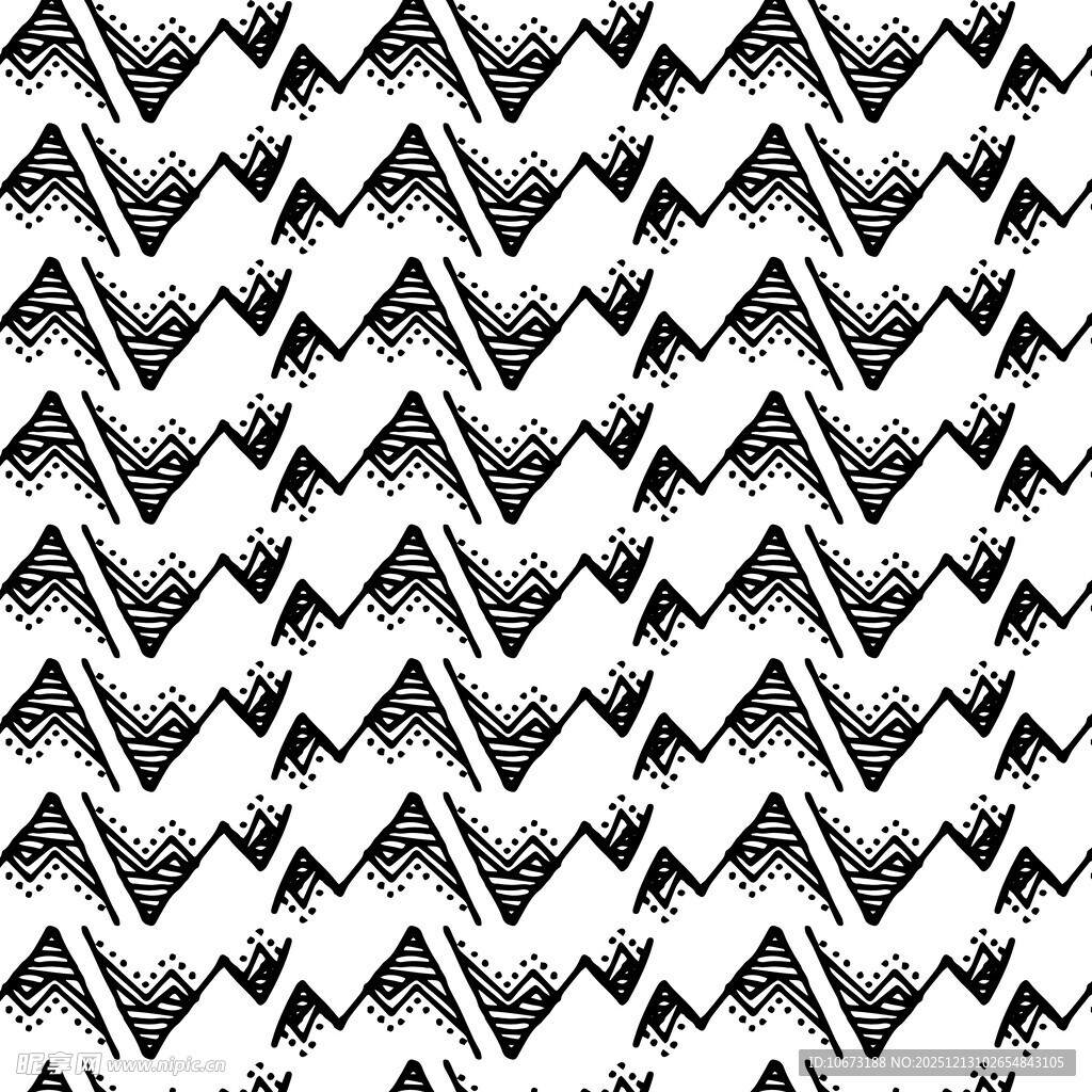 黑白几何图案无缝纹理