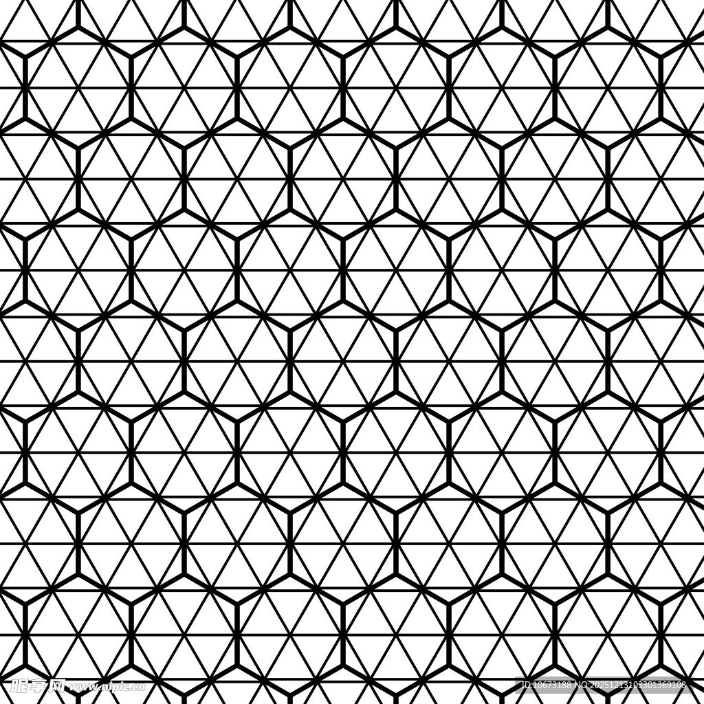 几何黑白无缝图案纹理