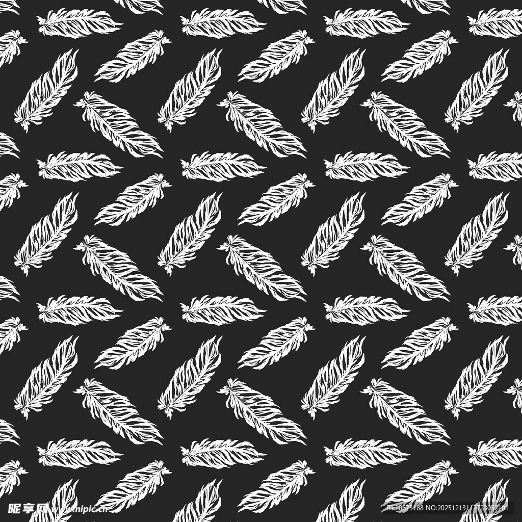 黑白羽毛图案背景纹理
