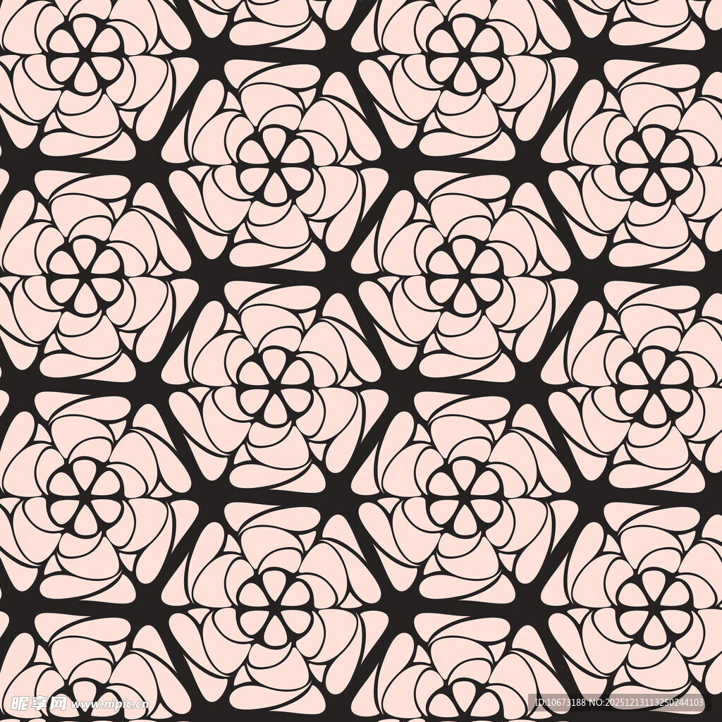 几何花卉无缝图案纹理