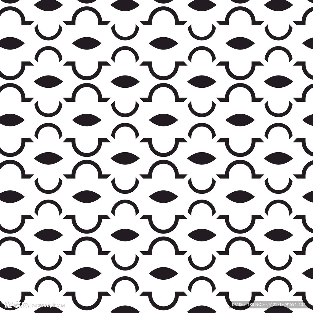 黑白几何图案无缝纹理