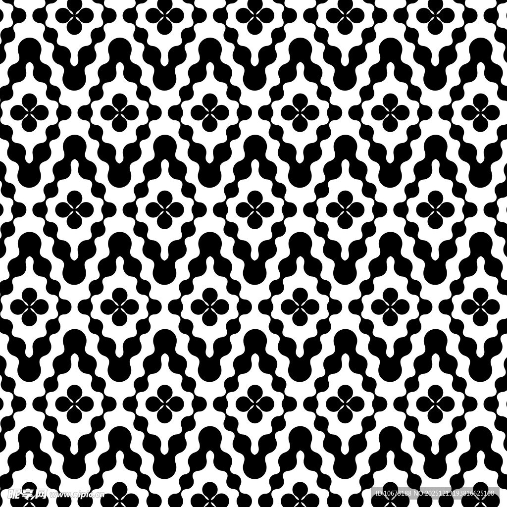 黑白几何图案无缝纹理