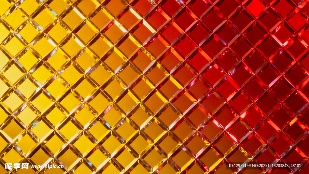 红金渐变菱形马赛克背景