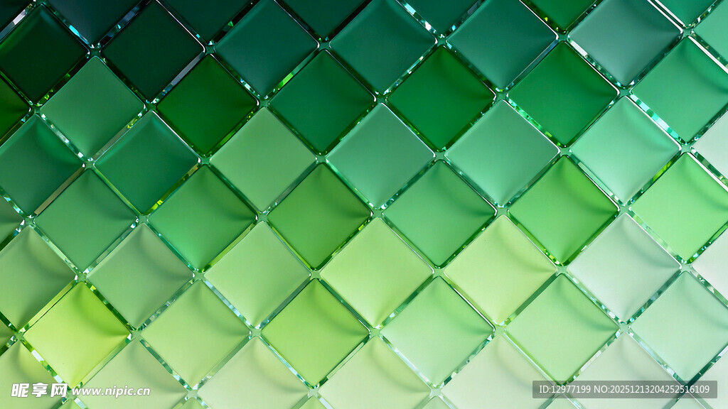 渐变绿菱形图案背景