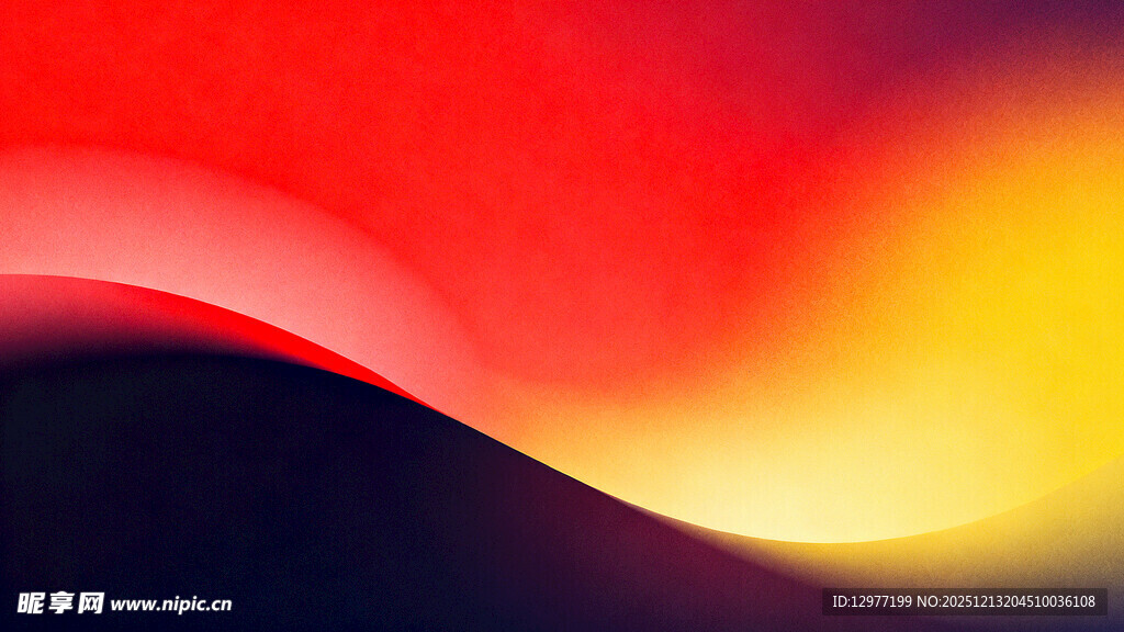 绚丽红黄色动感波浪背景