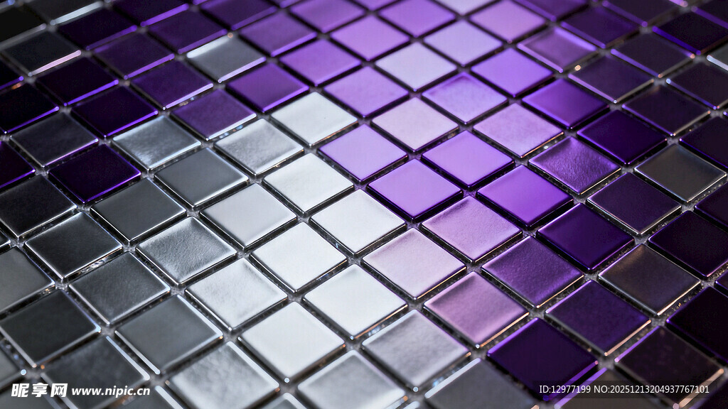 紫色方块拼接的立体背景