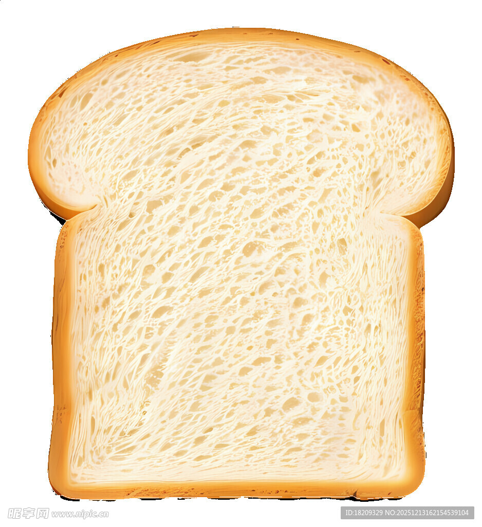 一片松软的白面包片