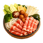 丰盛火锅食材拼盘