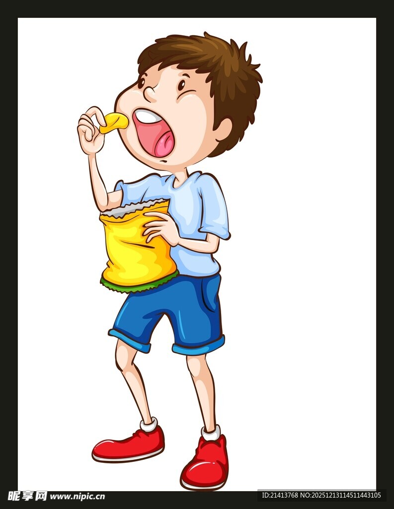 男孩手持喇叭大声呼喊