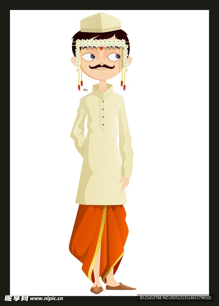 传统服饰男子卡通形象