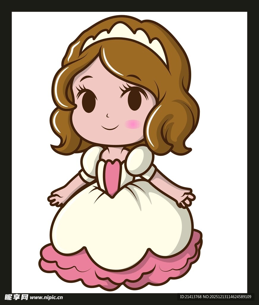 可爱公主风卡通女孩形象