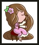 可爱女孩闭眼抱玩偶