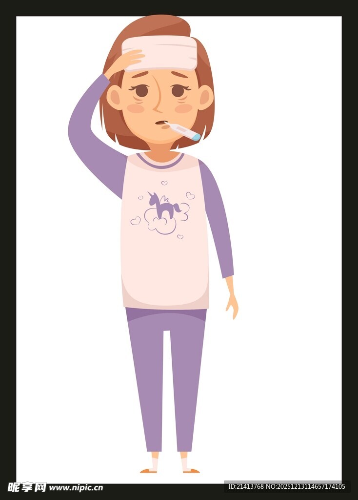 可爱女孩穿着个性睡衣