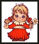 穿红裙的可爱双马尾女孩