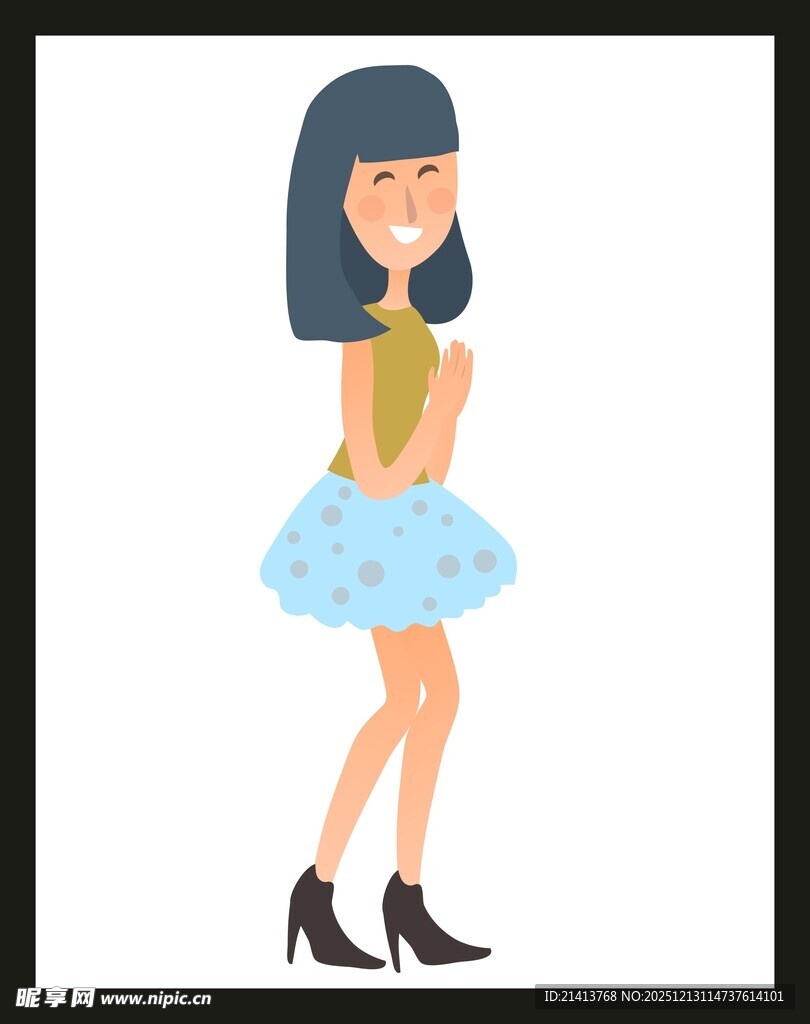 时尚短裙女孩形象
