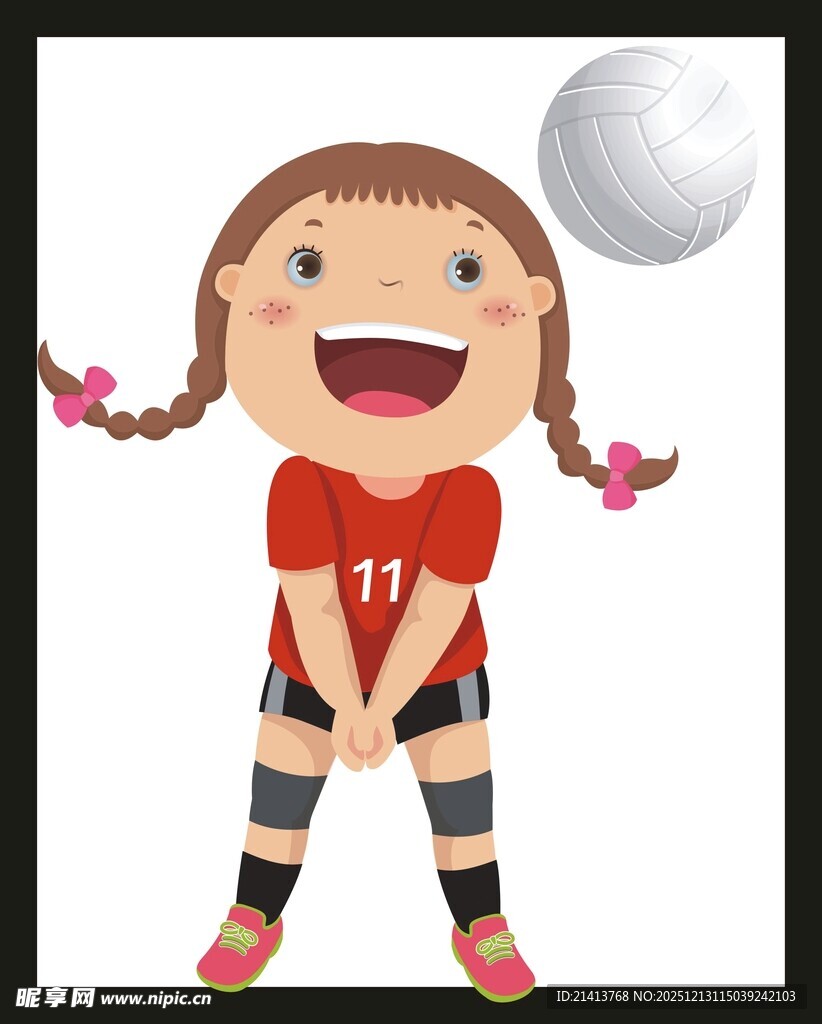 可爱女排球运动员形象