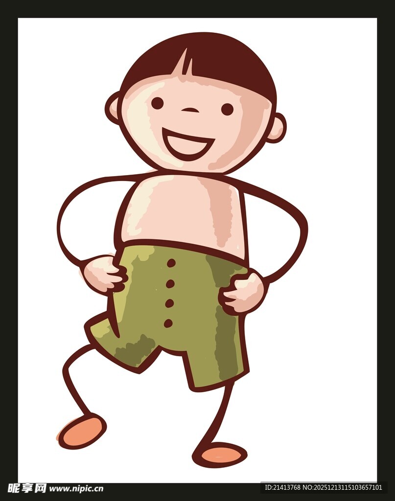 快乐小男孩展示自信姿态