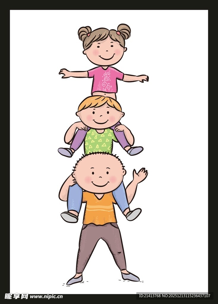 亲子叠罗汉欢乐瞬间