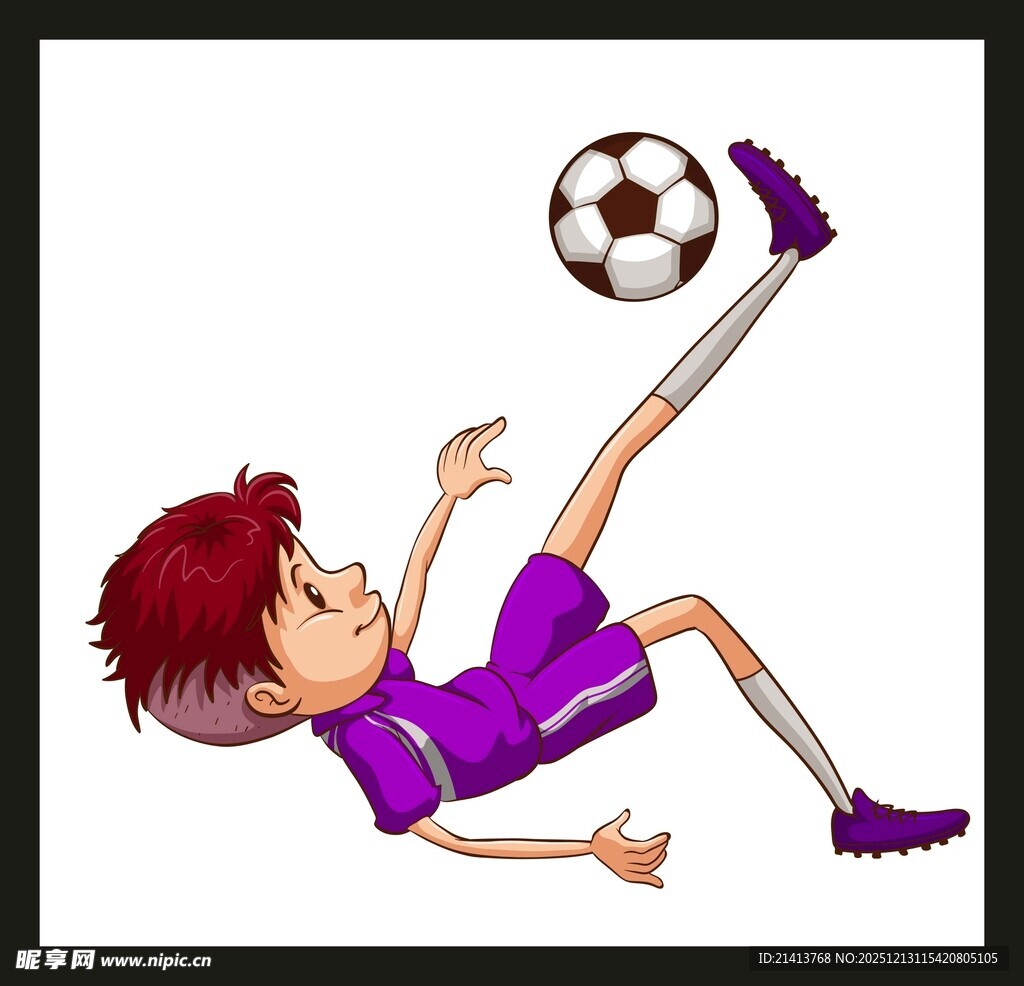 足球少年踢球瞬间