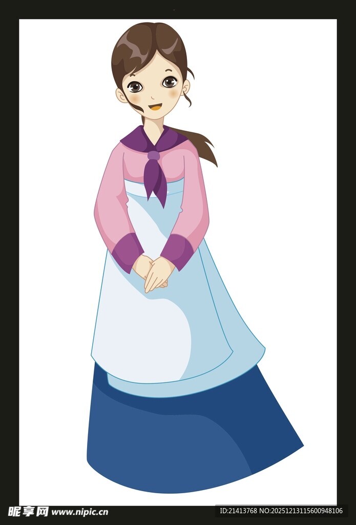 传统韩服装扮的女性形象