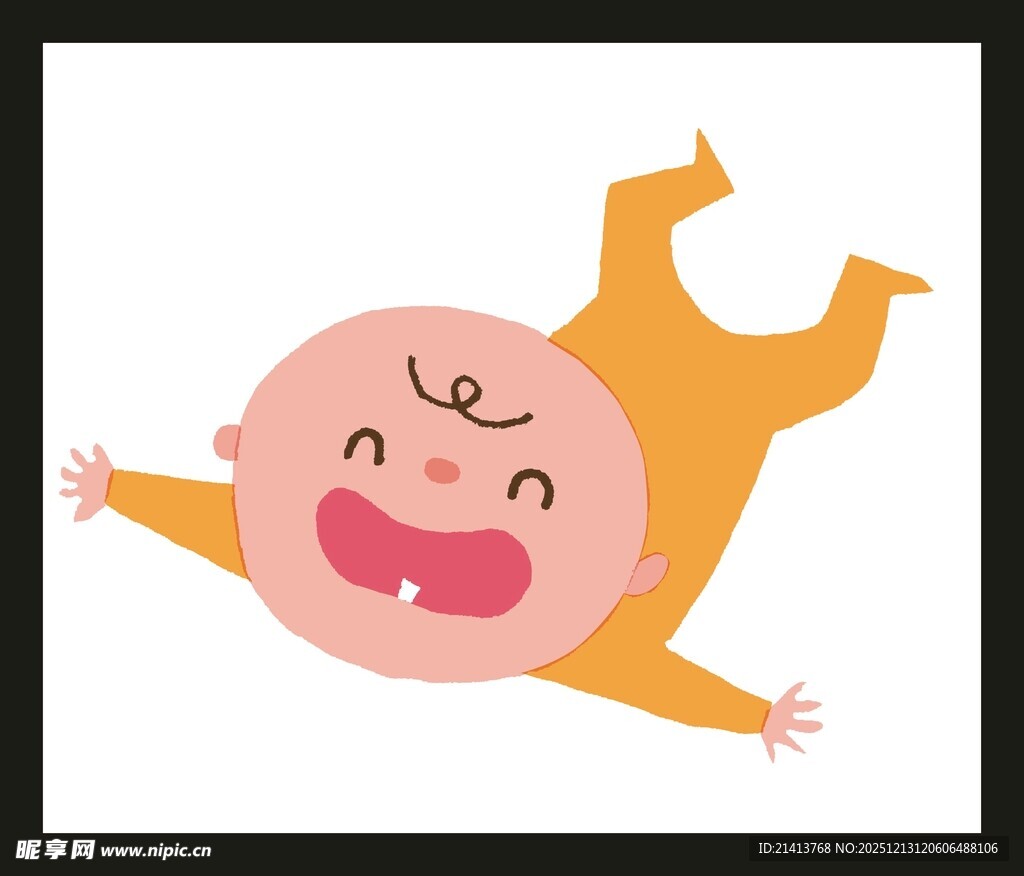 快乐翻滚的萌趣婴儿