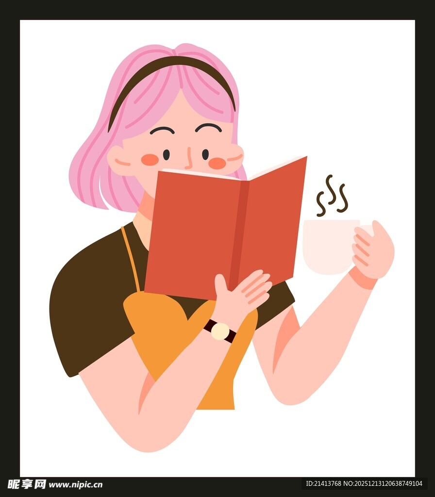 女孩专注阅读的温馨瞬间