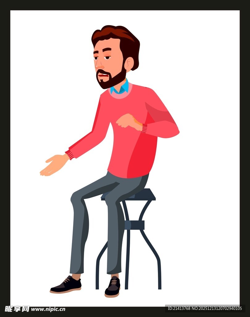 坐着说话的红衣男子