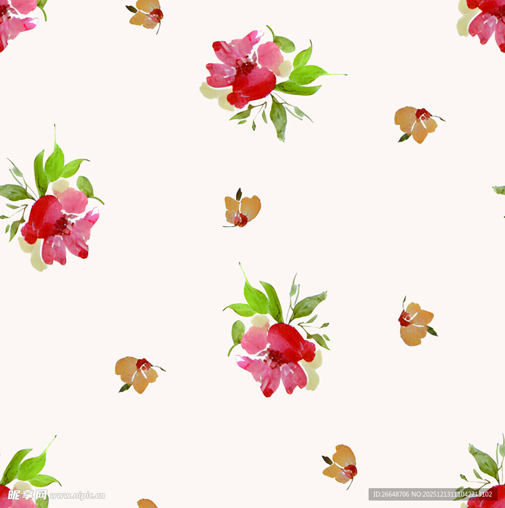 小碎花  水彩花