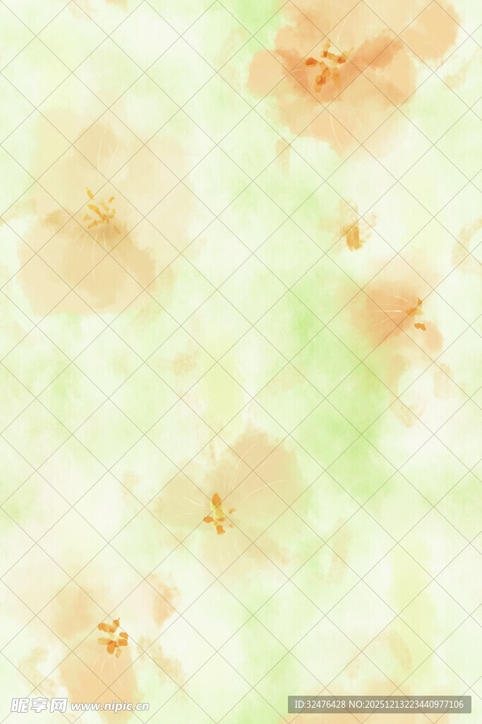 淡彩花卉水彩背景图