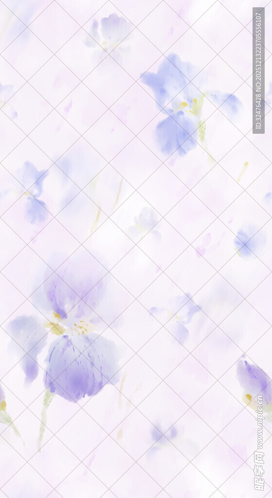 淡紫色鸢尾花梦幻背景图