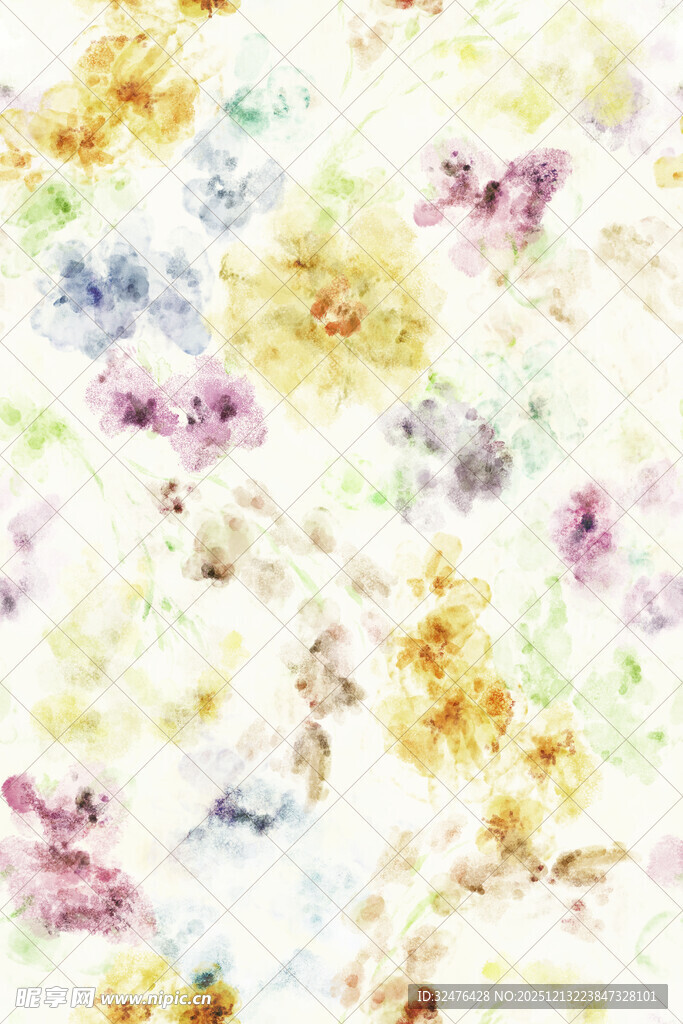 水彩花卉纹理背景图案
