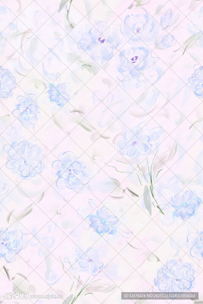 淡蓝色花卉图案背景