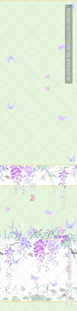 淡绿色梦幻花卉背景图