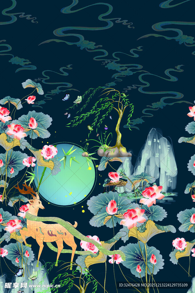 梦幻海底花卉奇幻景象