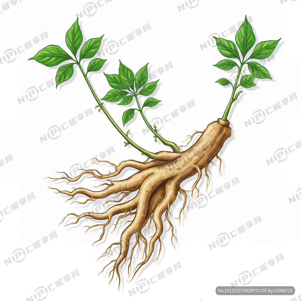 黄芪 插画 矢量画