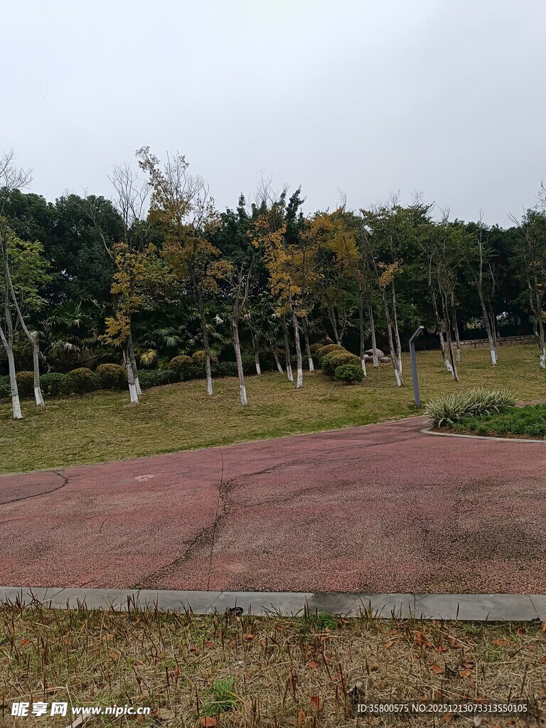 户外空旷的多彩地面景观