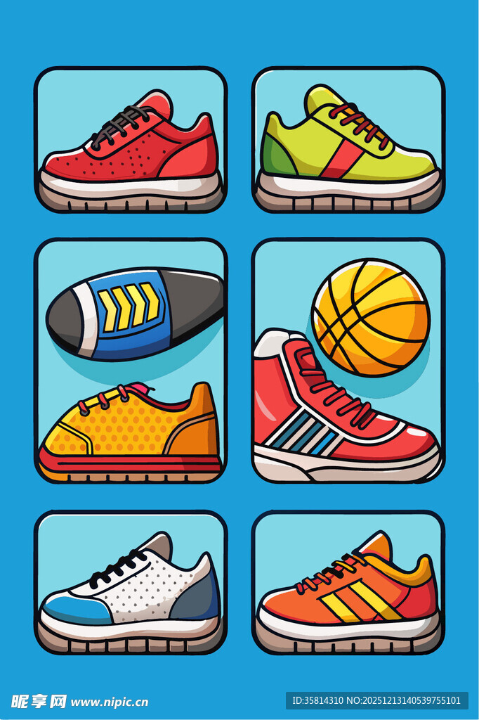 多彩运动装备图标集合