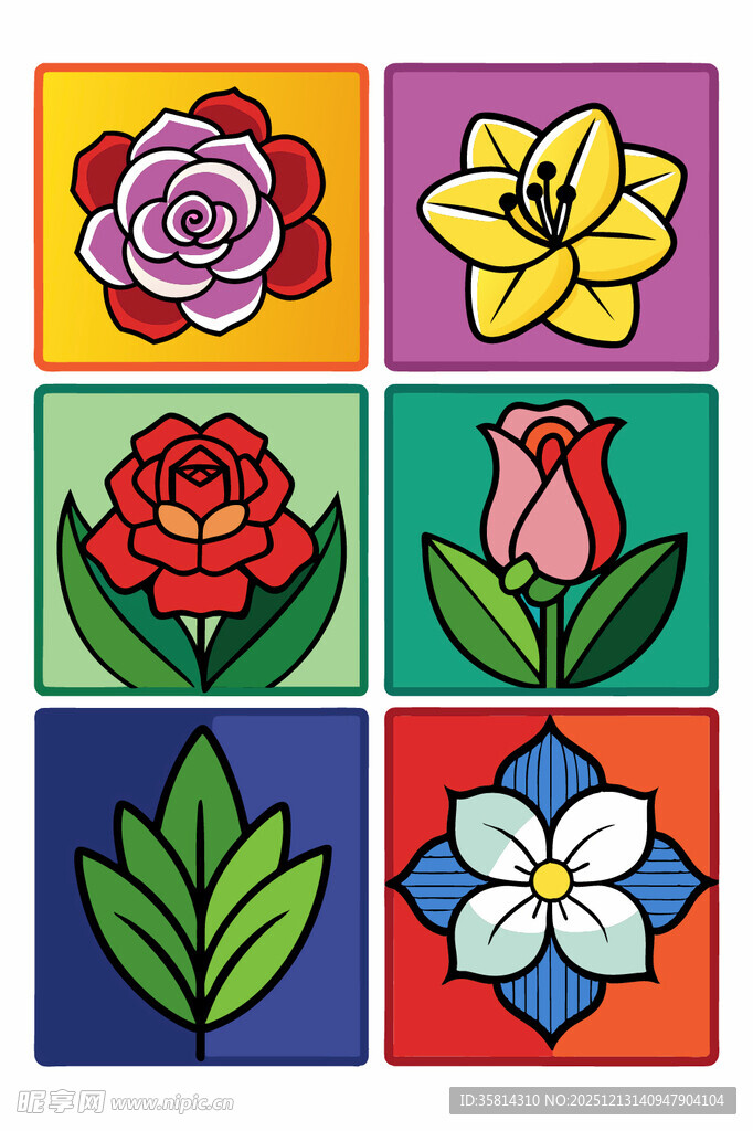 多彩花卉图案设计