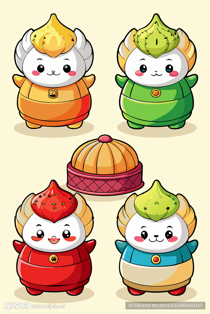 可爱卡通包子形象集合