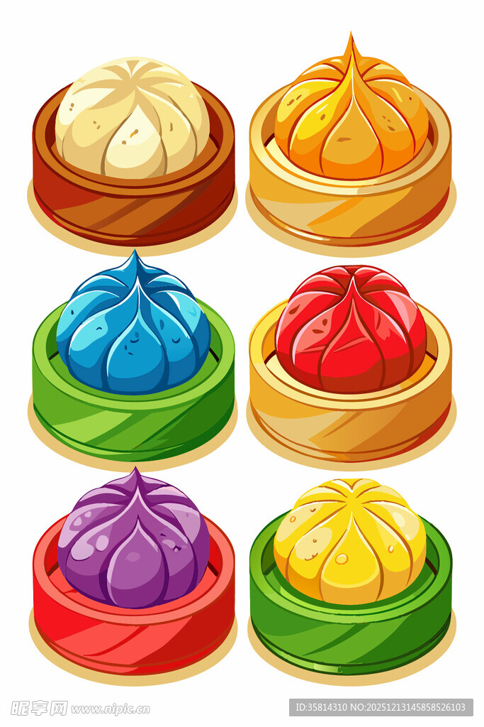 多彩小笼包展示